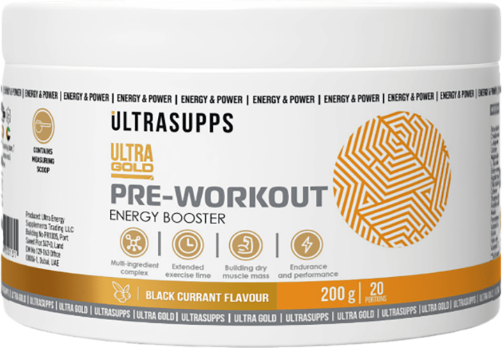 Предтренировочный комплекс Ultrasupps Ультра Голд (200г, черная смородина)