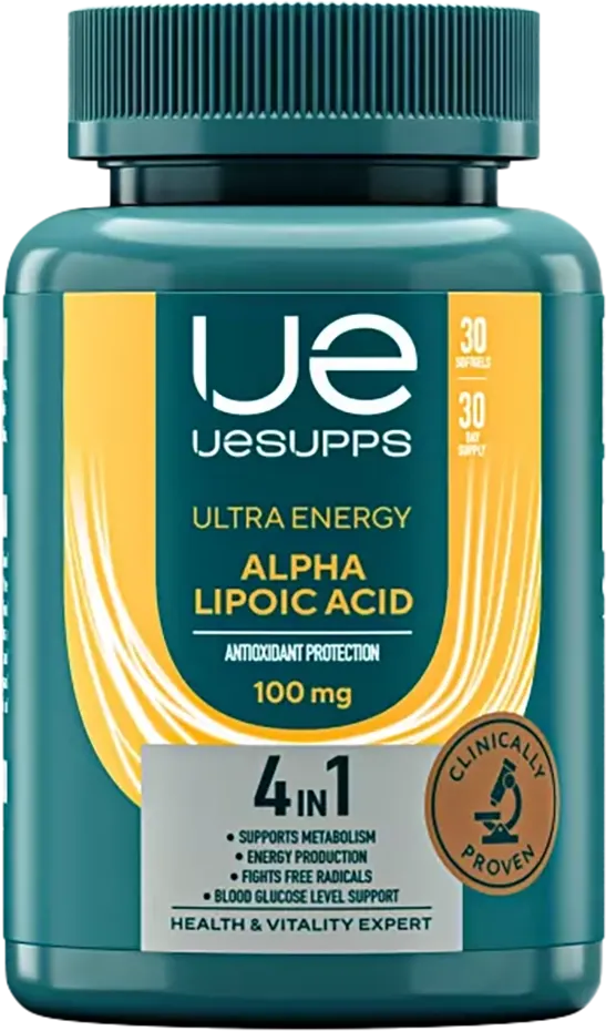 Жирные кислоты UESUPPS Ультра Энерджи Альфа-липоевая кислота (30 капсул) — фото 2
