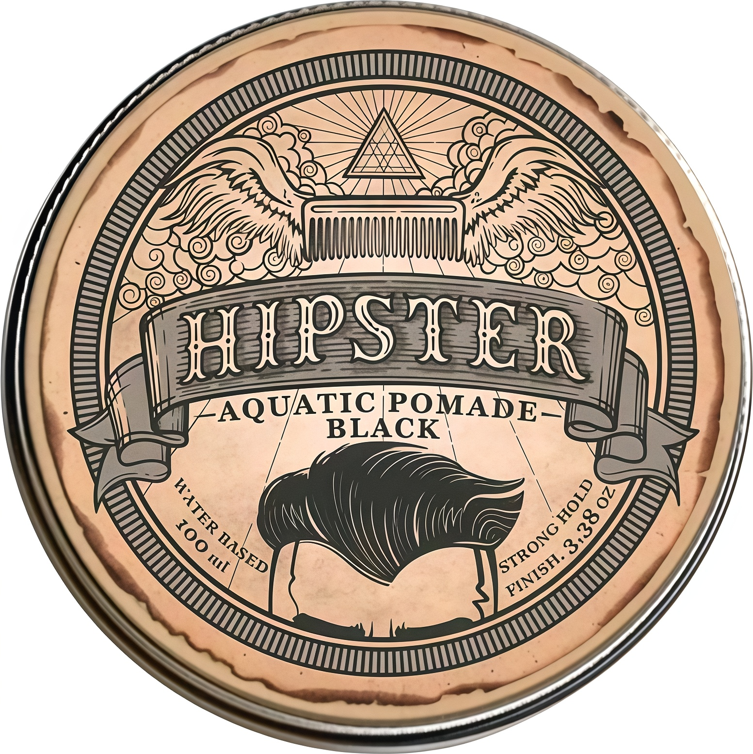 Помада для укладки волос Hipster Aquatic Pomade Black Тонирующая с сильной фиксацией (100мл)