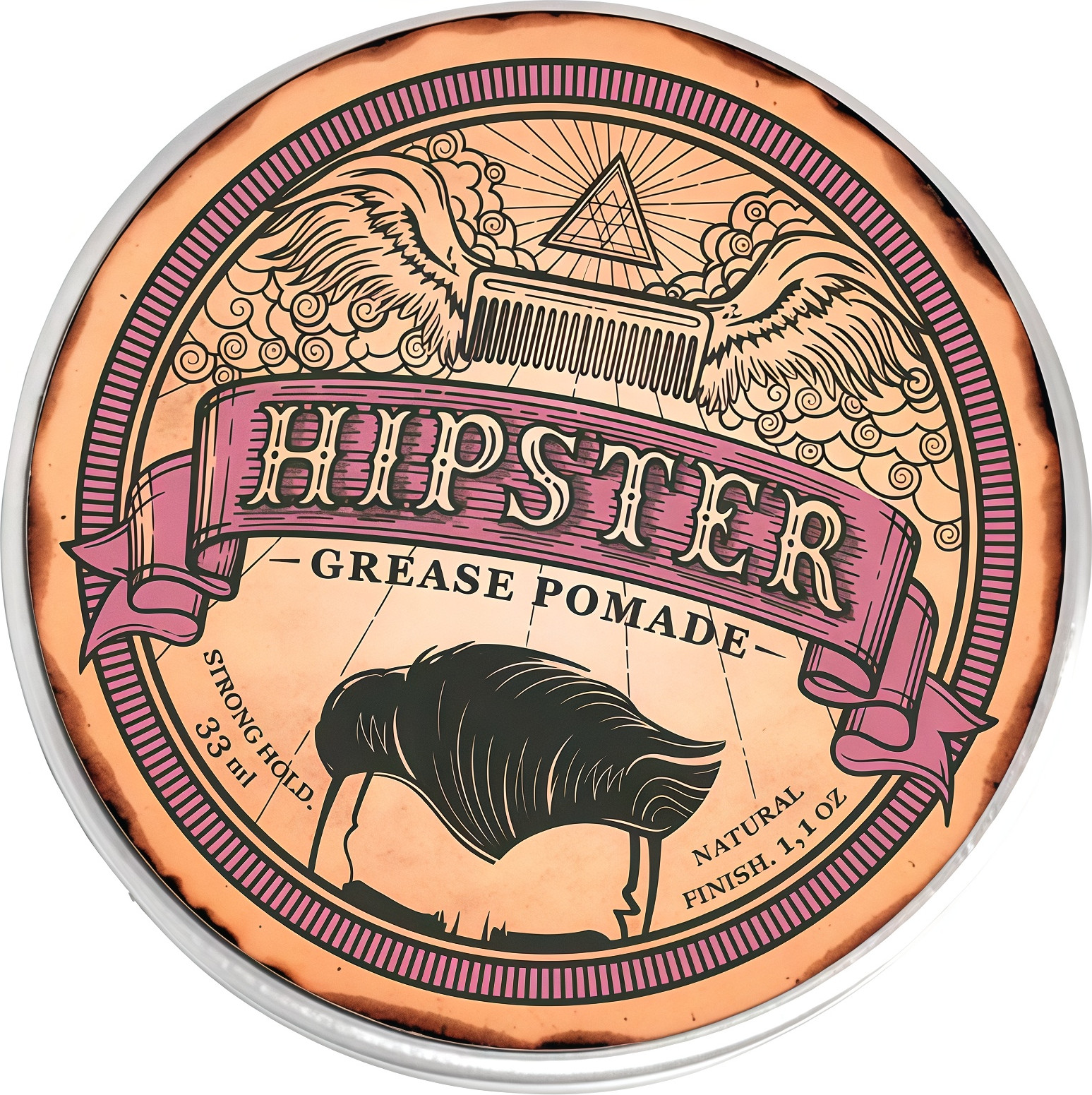 Помада для укладки волос Hipster Grease Pomade Бриолин с сильной фиксацией (33мл)