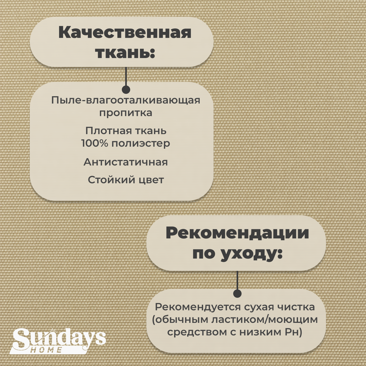 Рулонная штора Sundays Home LM 168-05 78x160 (бежевый) — фото 4