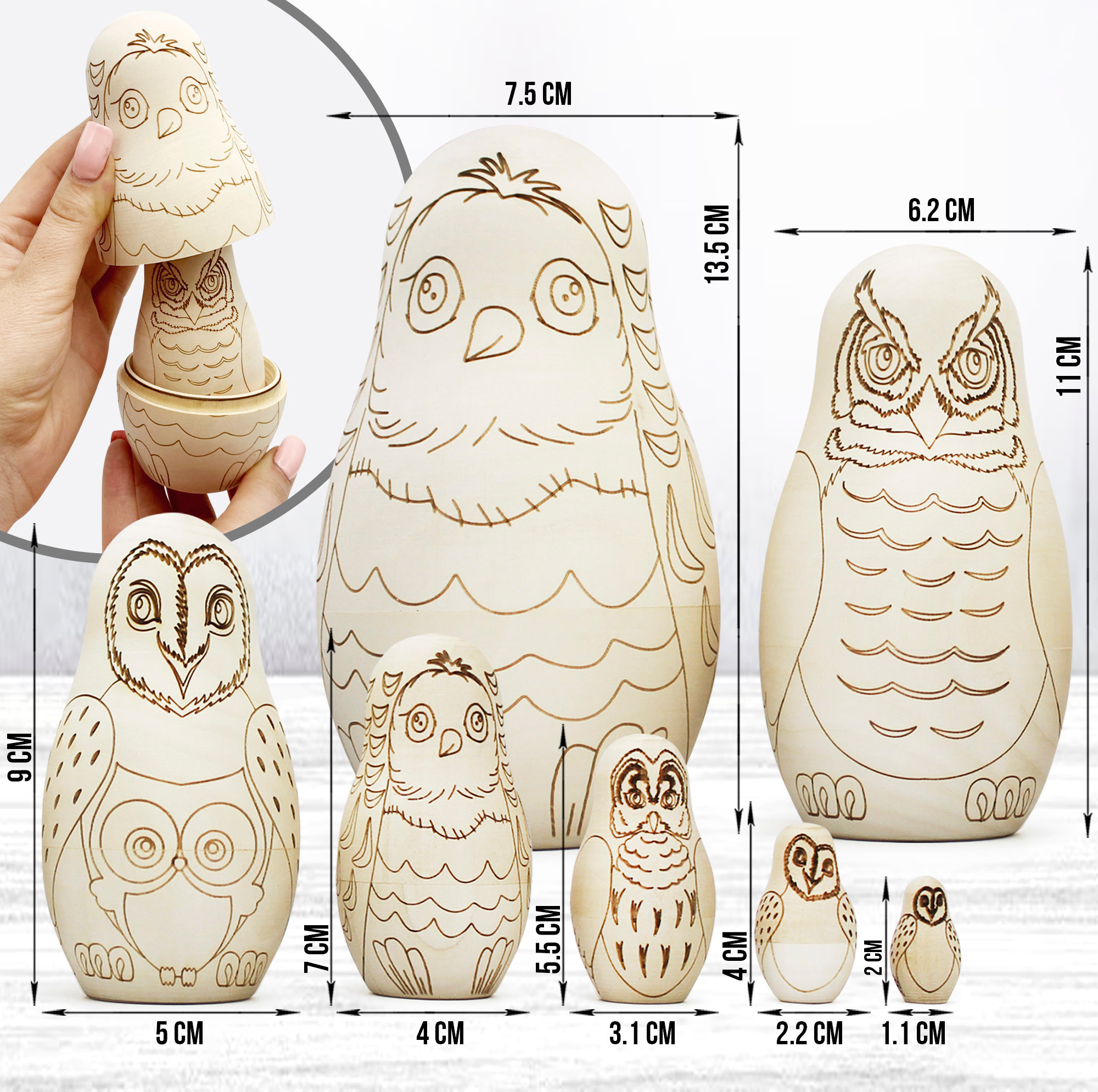 Набор заготовок для творчества Брестская Фабрика Сувениров Совы blank7_owls — фото 4