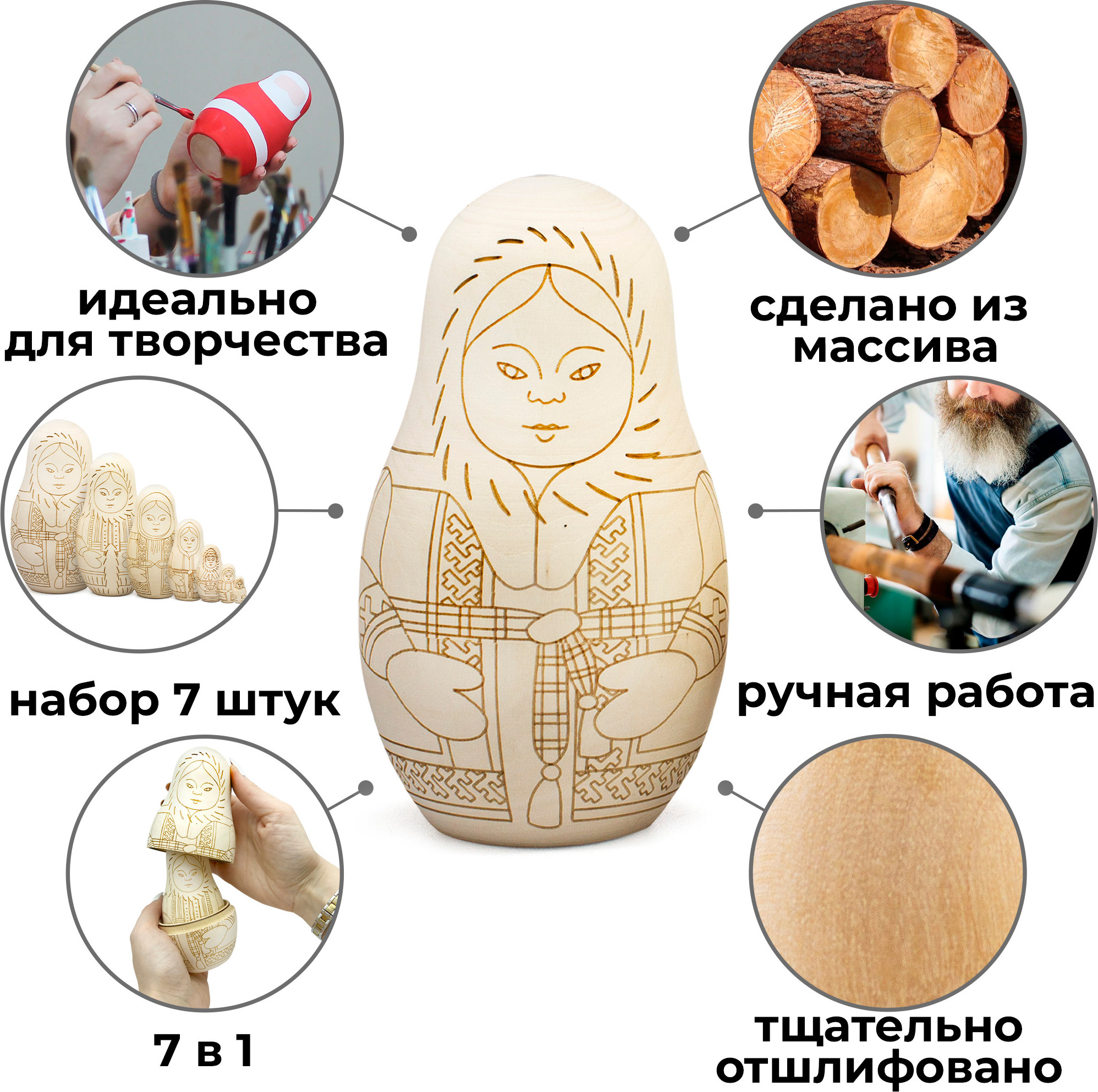 Набор заготовок для творчества Брестская Фабрика Сувениров Народы Севера blank7_north — фото 3