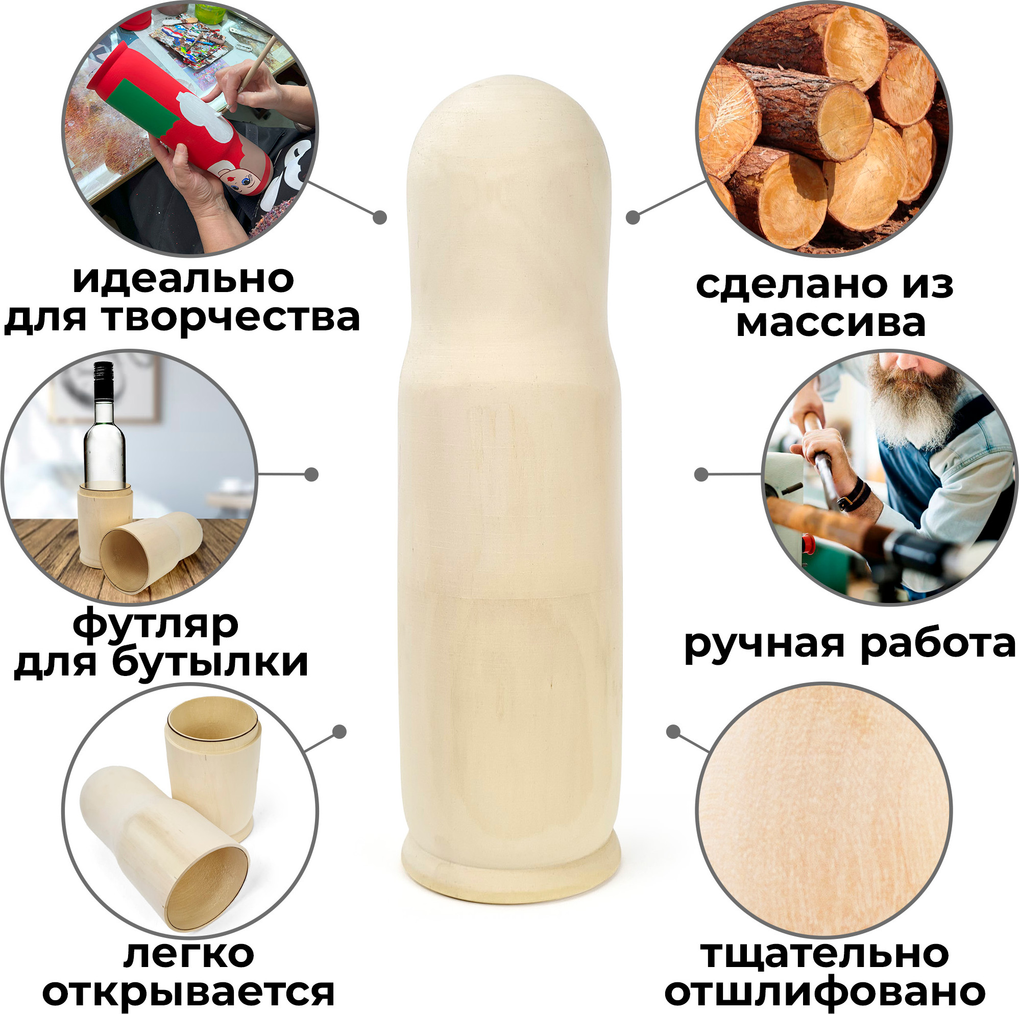 Набор заготовок для творчества Брестская Фабрика Сувениров Футляр для бутылки bottle05_blank_x2 (2шт) — фото 4