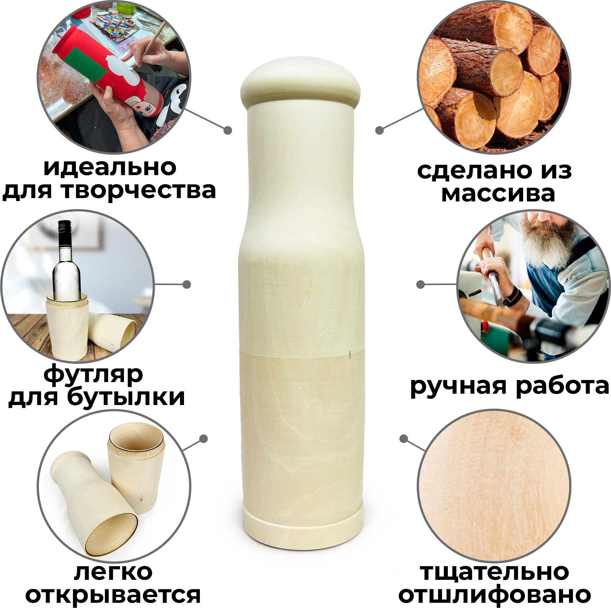 Заготовка для творчества Брестская Фабрика Сувениров Футляр под бутылку / bottle05sol_blank — фото 3