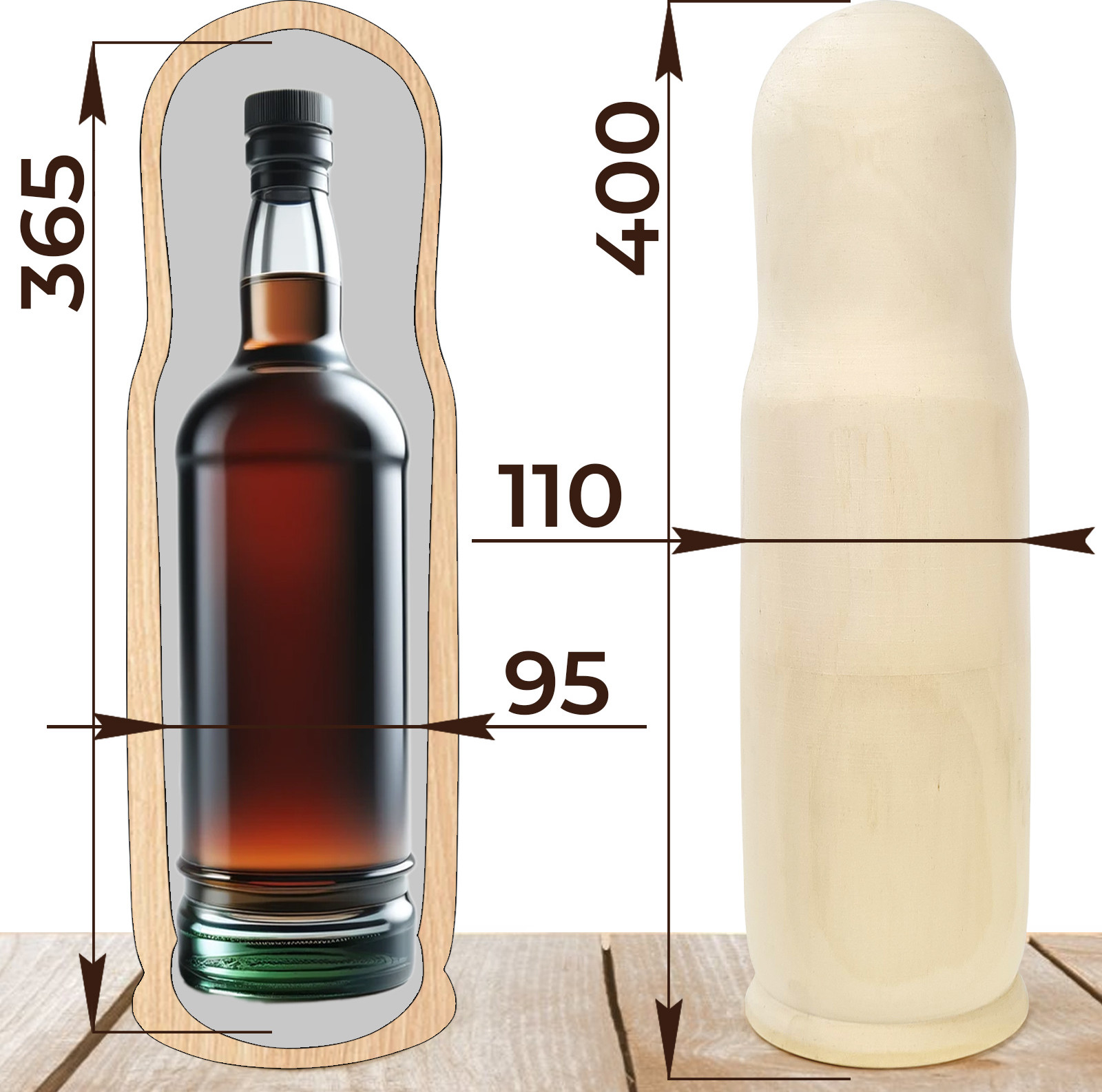 Заготовка для творчества Брестская Фабрика Сувениров Деревянный кейс bottle07_blank — фото 3