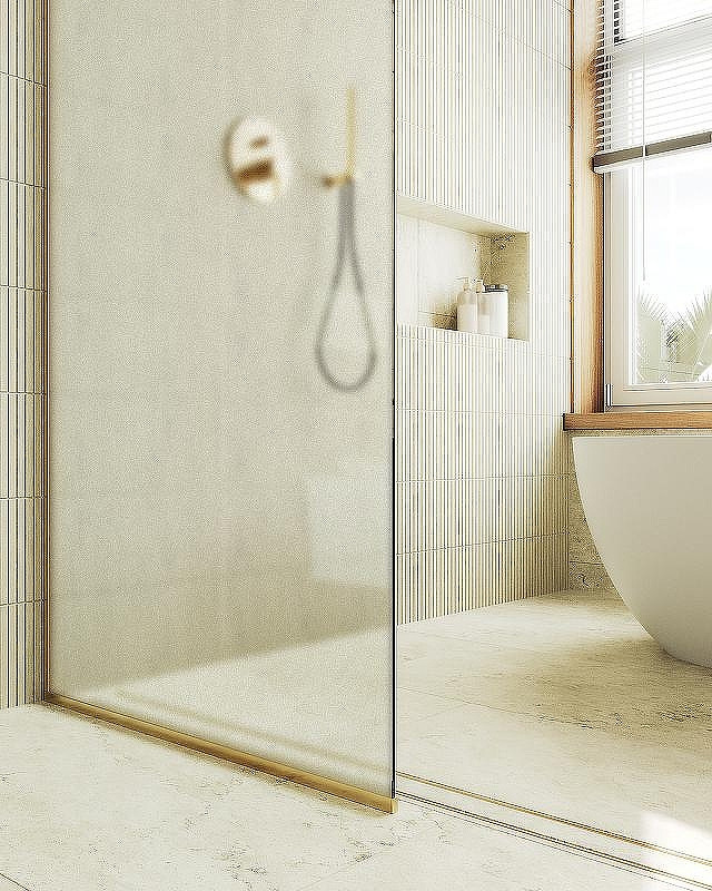 Душевая стенка MaybahGlass 89x195 / MGD-690-3у (сатин стекло/золото) — фото 6