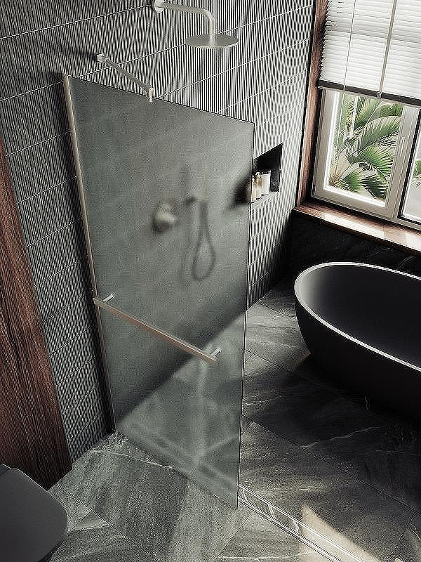 Душевая стенка MaybahGlass 89x195 / MGD-737-5ш (сатин стекло/хром матовый) — фото 5