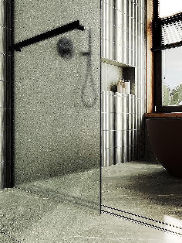 Душевая стенка MaybahGlass 89x195 / MGD-737-6ш (сатин стекло/черный) — фото 6