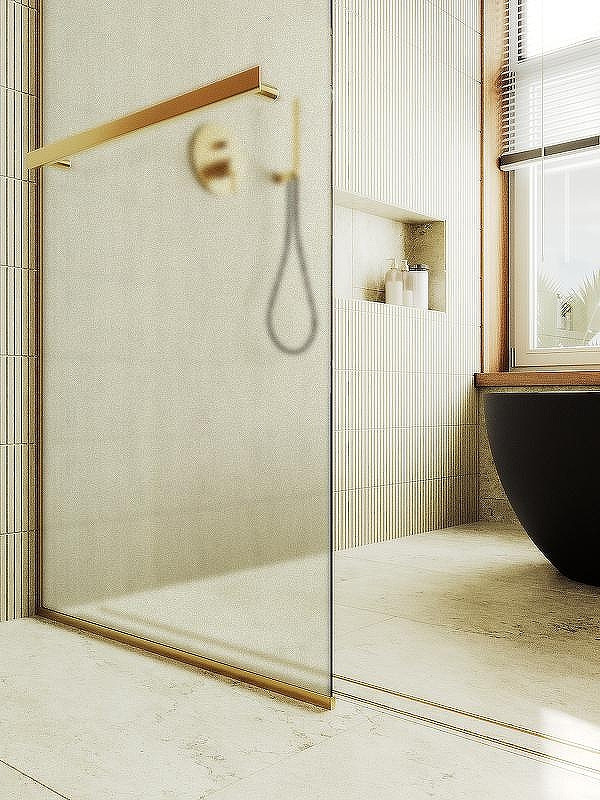 Душевая стенка MaybahGlass 89x195 / MGD-737-3у (сатин стекло/золото) — фото 6