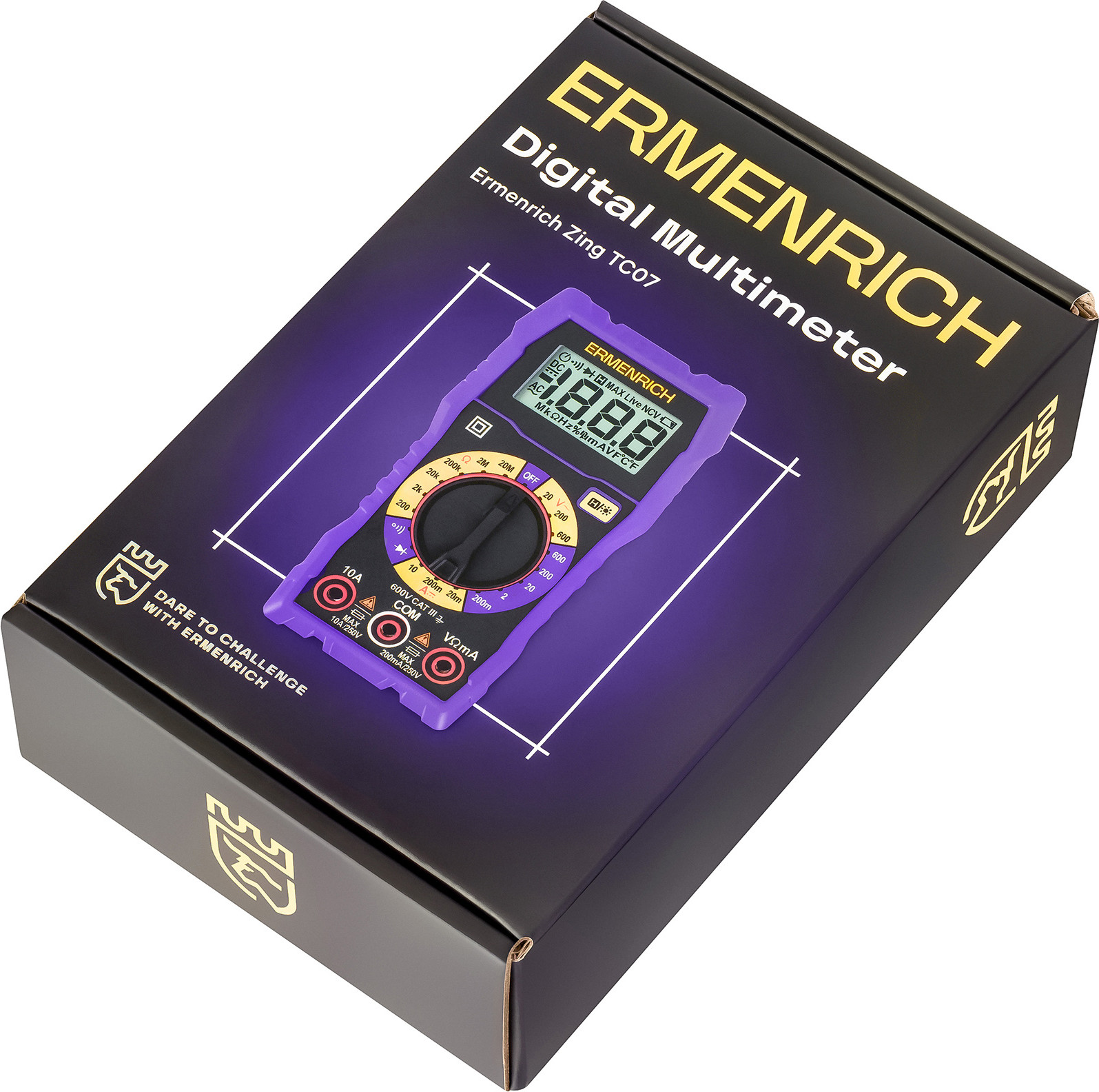 Мультиметр цифровой Ermenrich Zing TC07 / 86327 (фиолетовый) — фото 2