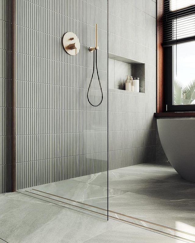 Душевая стенка MaybahGlass 89x195 / MGD-689-2ш (прозрачное стекло/бронза) — фото 5