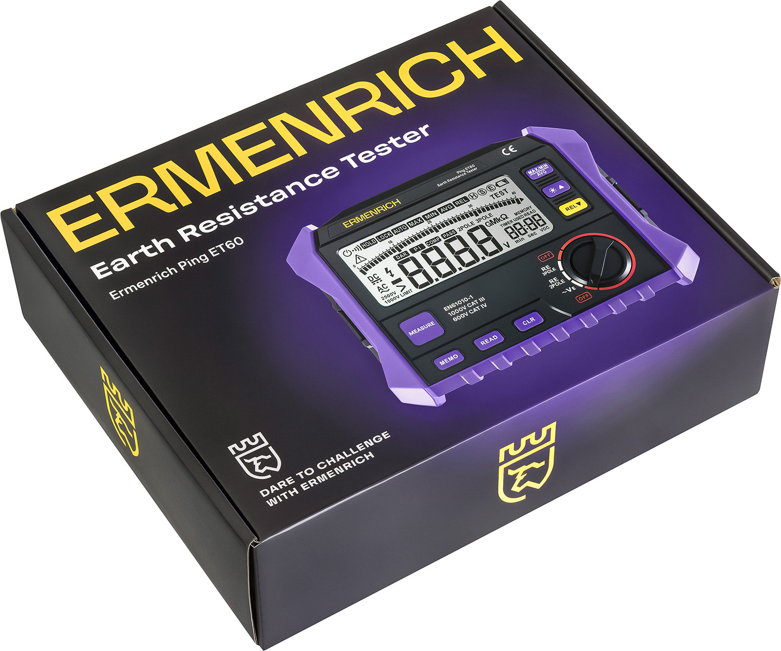 Тестер сопротивления изоляции Ermenrich Ping ET60 / 86319 (фиолетовый) — фото 2