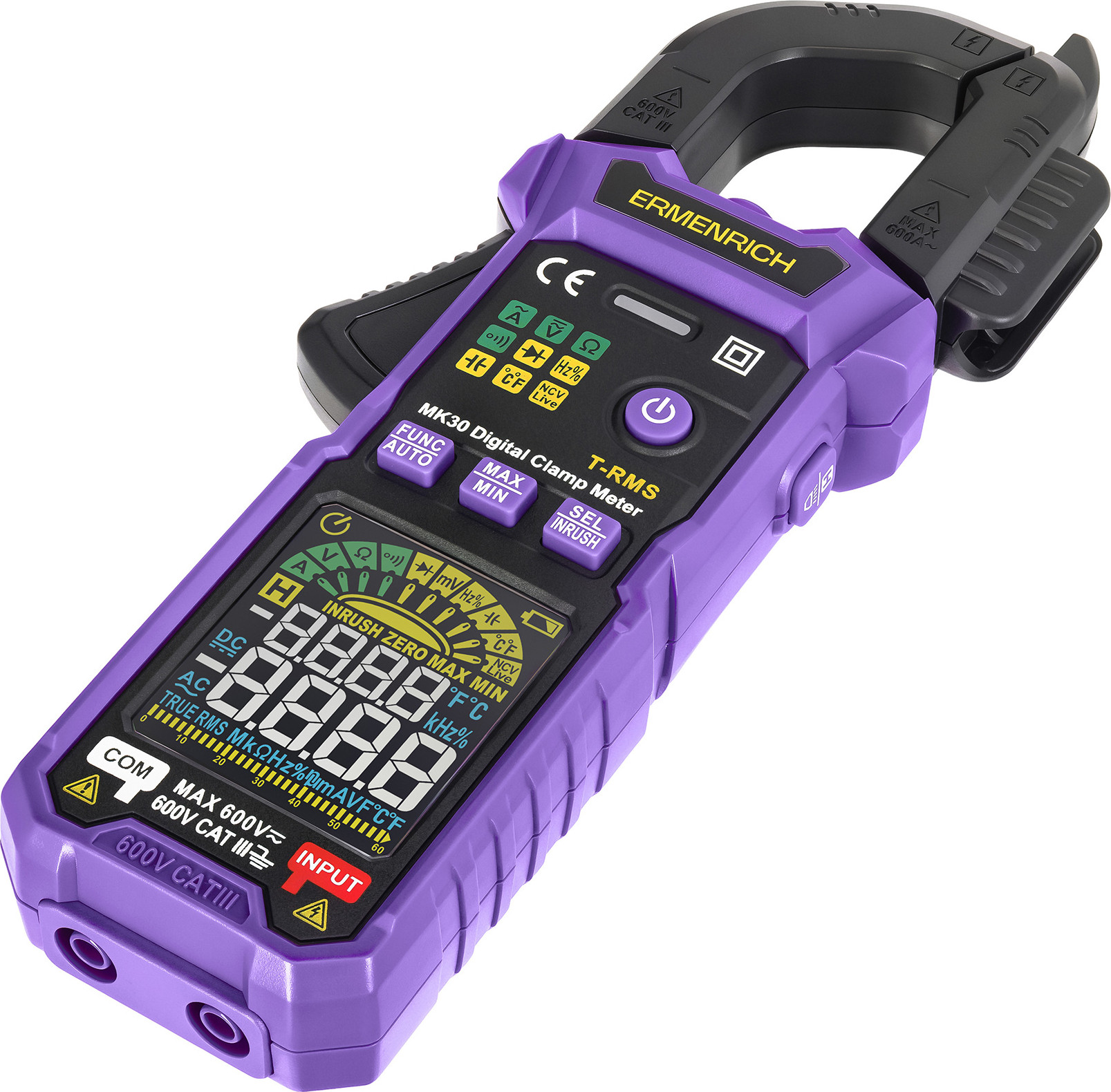 Клещи токоизмерительные Ermenrich Ping MK30 / 86324 (фиолетовый)