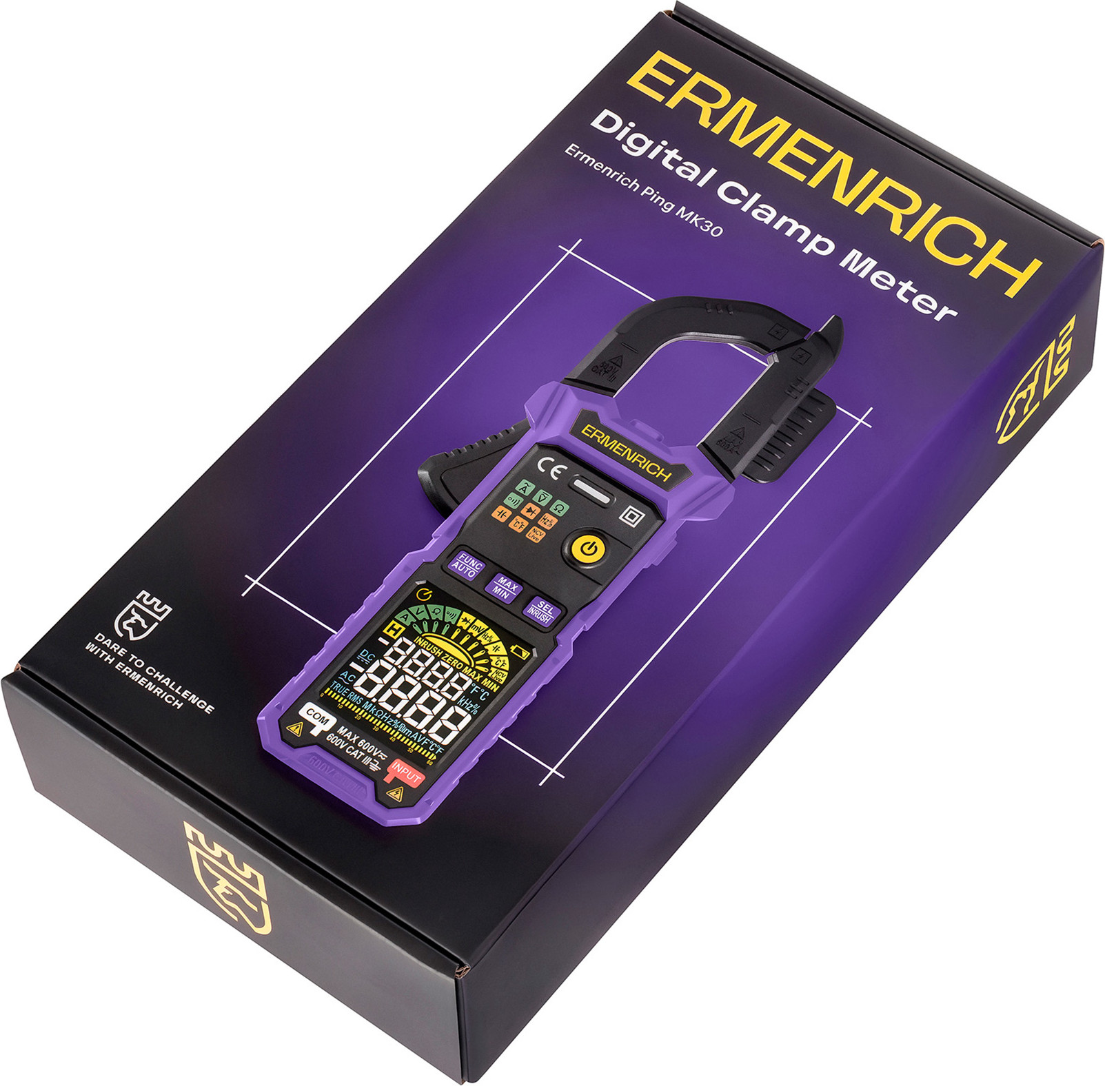 Клещи токоизмерительные Ermenrich Ping MK30 / 86324 (фиолетовый) — фото 2