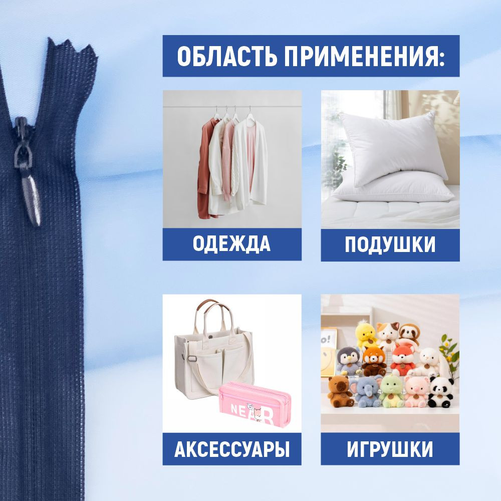 Молния потайная Sentex т3 50см н/р МП3 50 С147 (100шт, темно-синий) — фото 6