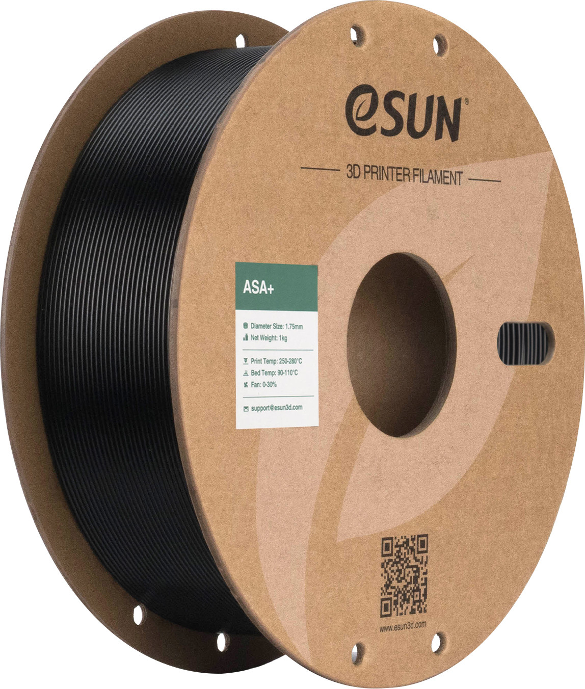 Пластик для 3D-печати eSUN ASA+ / ASA+175B2.5B1 (1.75мм, 2.5кг, черный)