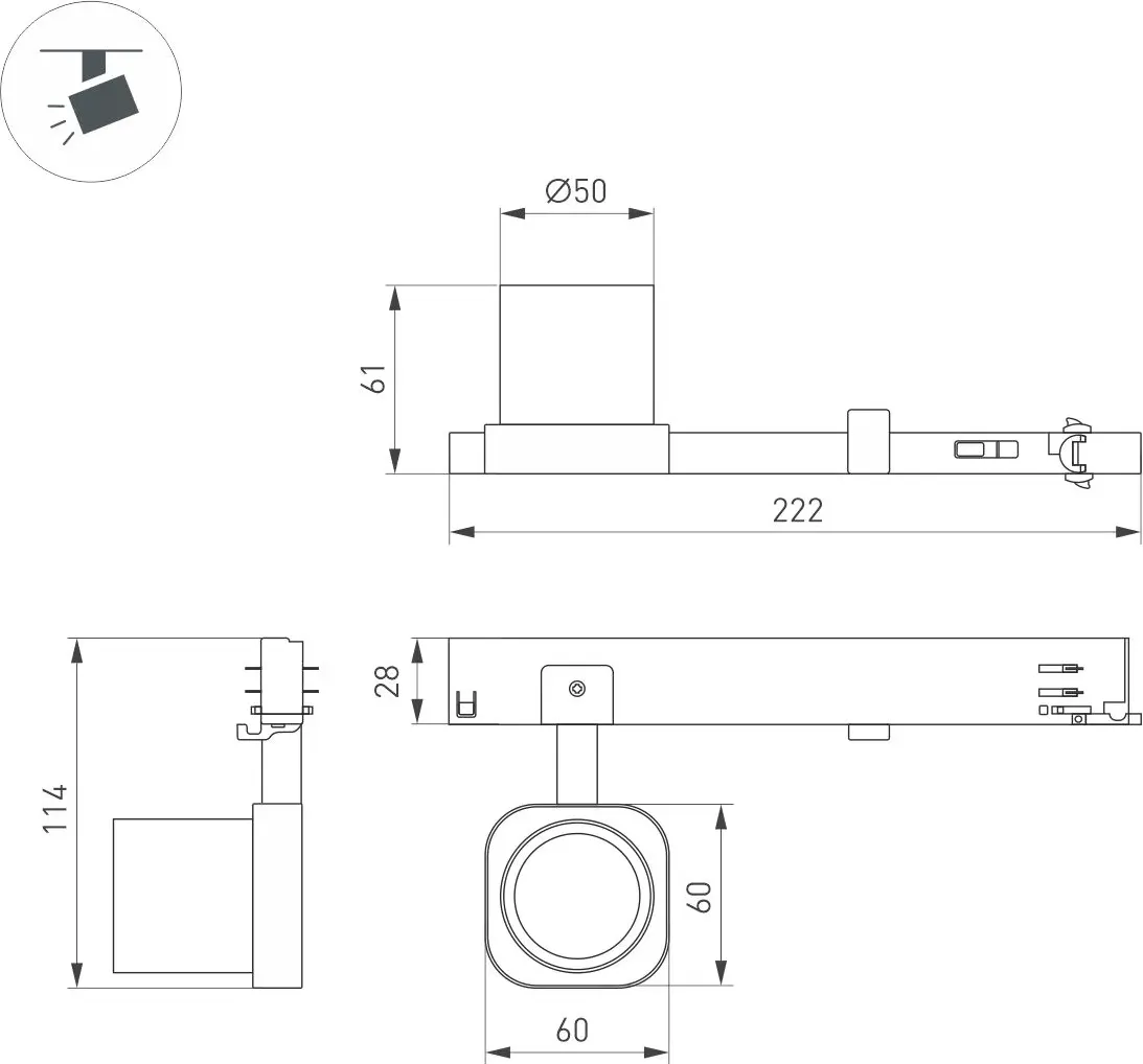 Трековый светильник Arlight LGD-DIAFILM-4TR-R60-10W Warm3000 BK 20 deg / 061447 — фото 5