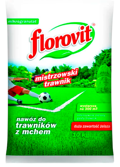 Удобрение Florovit Для газона с большим содержанием железа гранулированное (10кг, мешок)