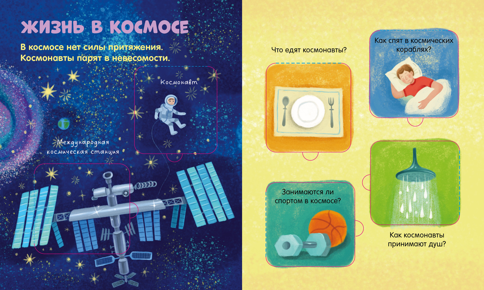 Развивающая книга CLEVER Книжка с окошками. Космос, твердая обложка — фото 2