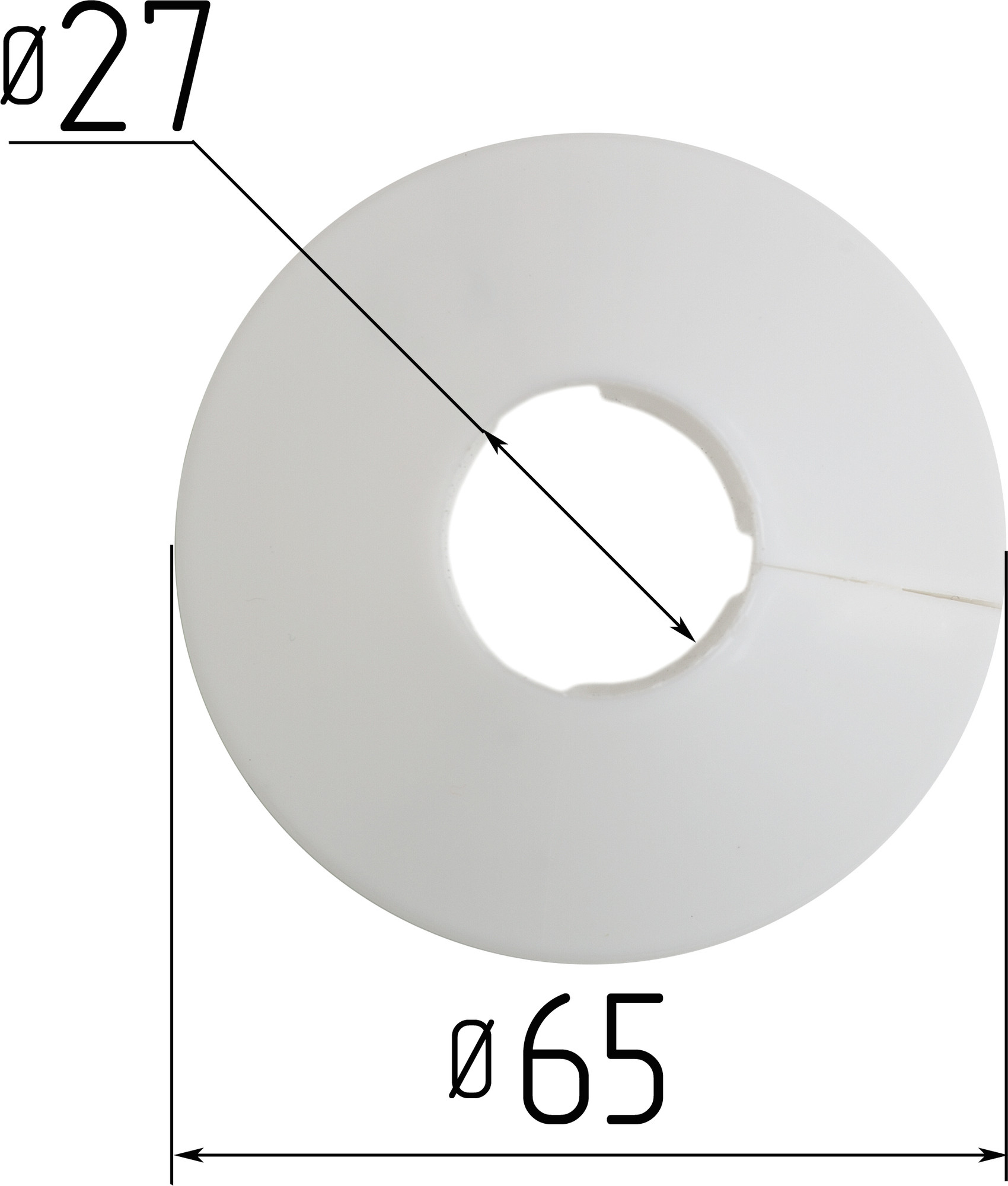 Розетта напольная Optimplast 27мм (бежевый) — фото 2