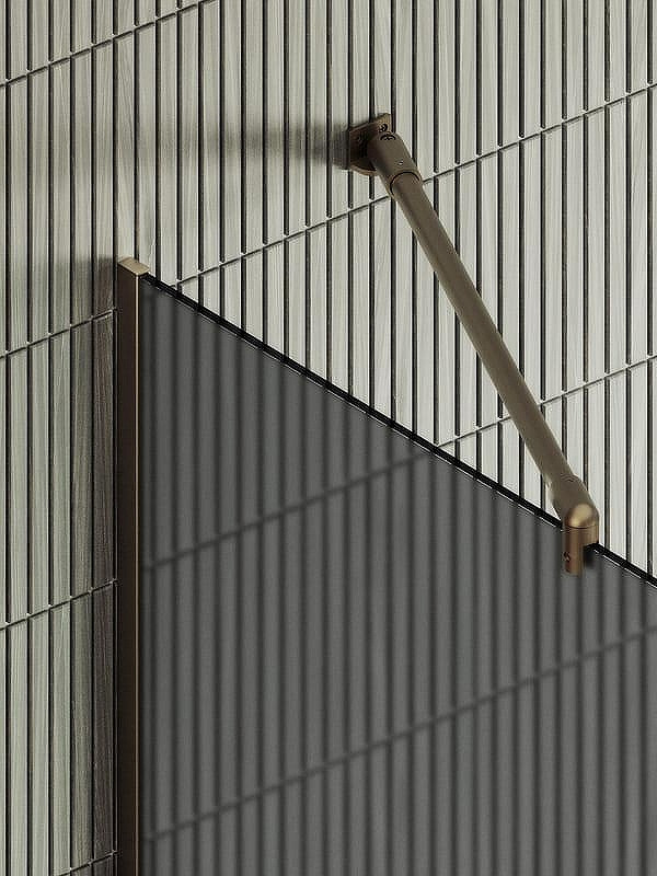 Душевая стенка MaybahGlass 109x195 / MGD-682-2у (графитовое матовое стекло/бронза) — фото 6