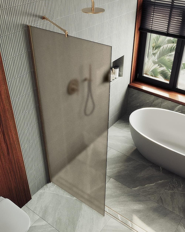 Душевая стенка MaybahGlass 69x195 / MGD-703-2ш (бронзовое матовое стекло/бронза) — фото 4