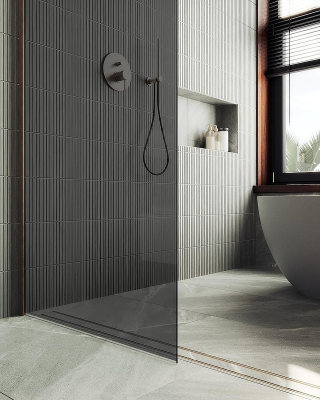 Душевая стенка MaybahGlass 69x195 / MGD-705-2ш (графитовое стекло/бронза) — фото 6
