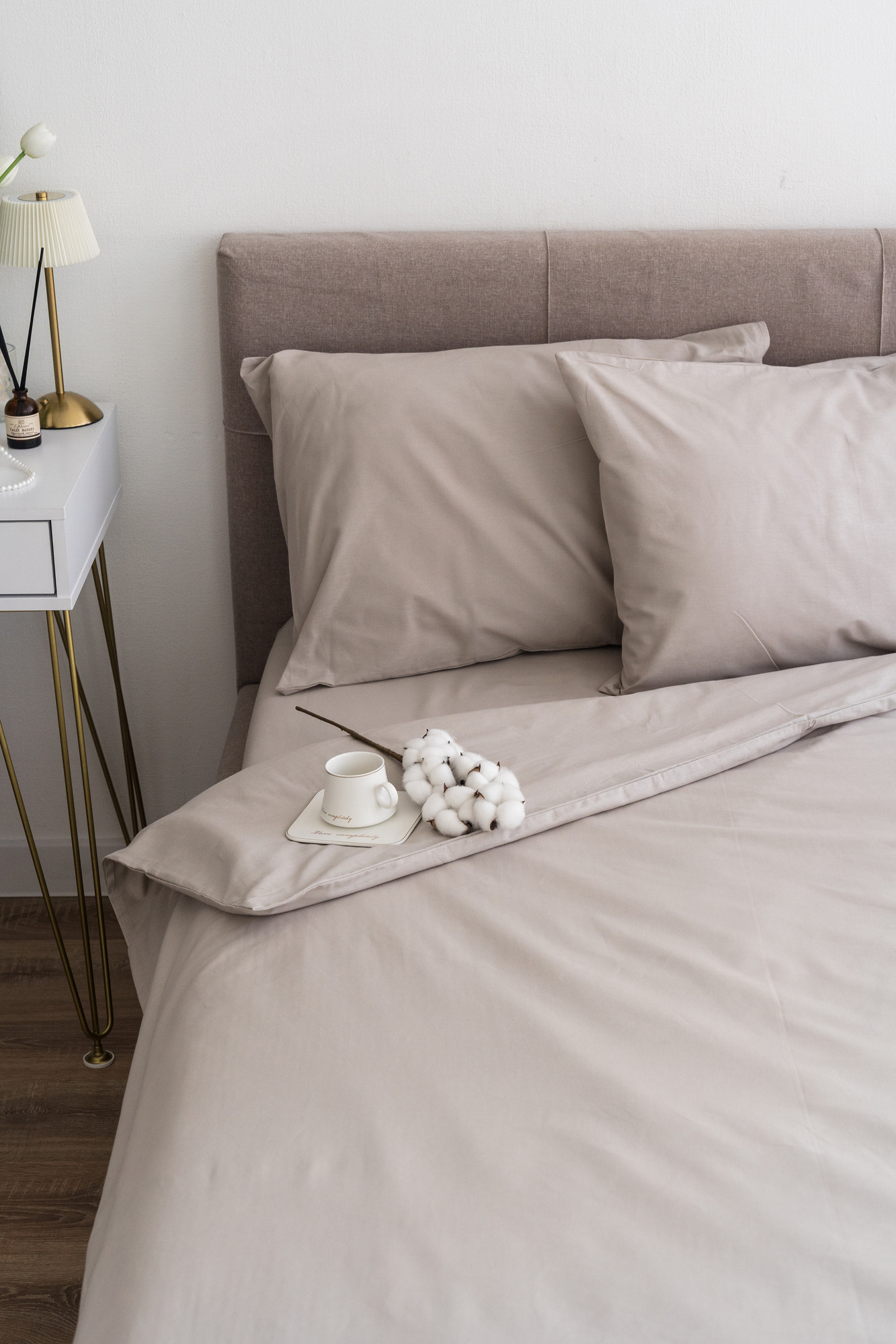 Комплект постельного белья Блакiт 2сп 50х70 41252/0 / 16-0906 (серо-бежевый, однотонный)