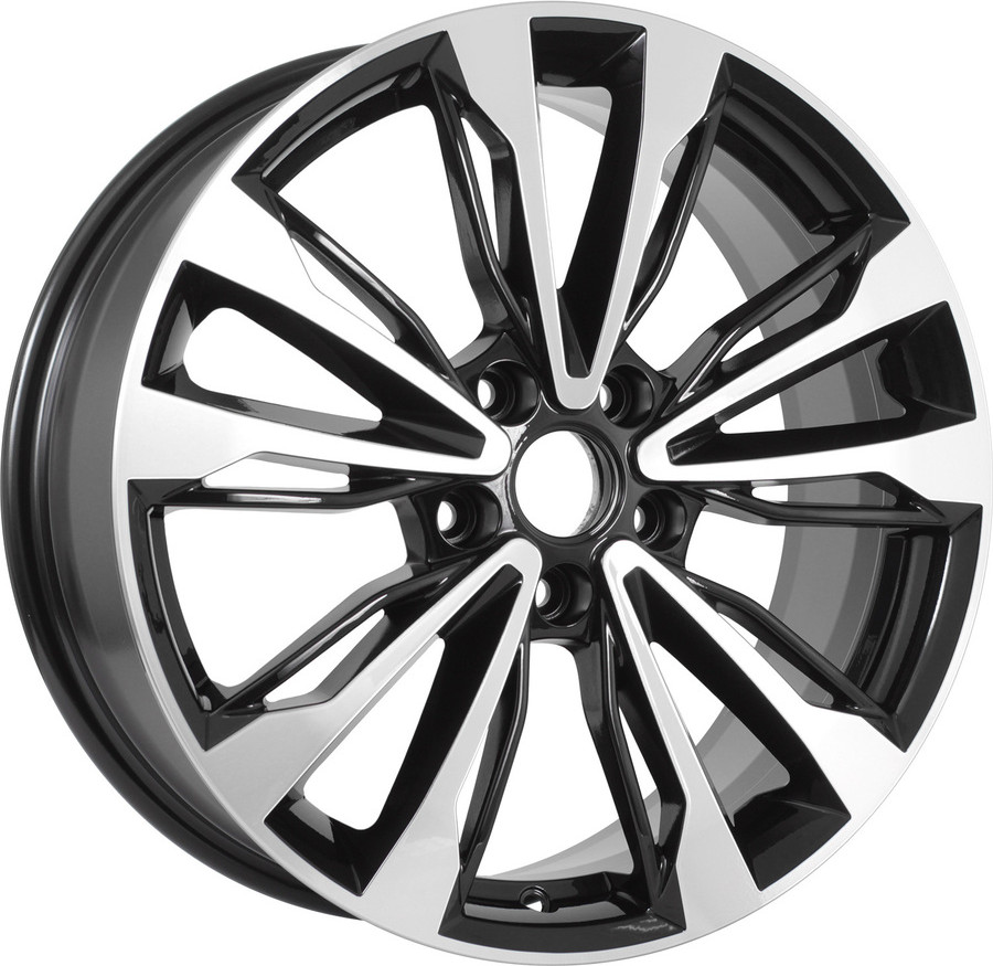 Литой диск KDW KD1830 18x7" 5x114.3мм DIA 66.6мм ET 37мм (Black Front Polished)