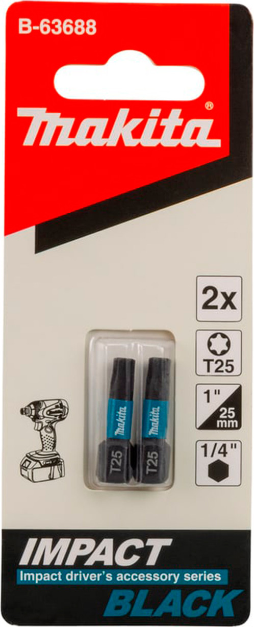 Набор бит Makita Impact Black T25 / B-63688 (2шт)