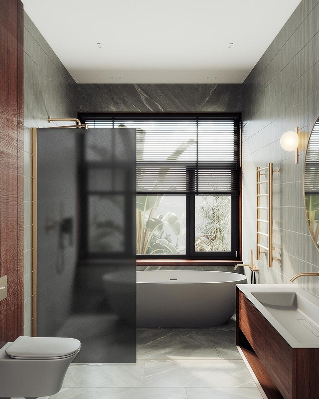 Душевая стенка MaybahGlass 69x195 / MGD-704-2ш (графитовое матовое стекло/бронза) — фото 3