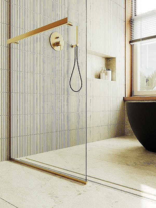 Душевая стенка MaybahGlass 79x195 / MGD-726-3у (прозрачное стекло/золото) — фото 6