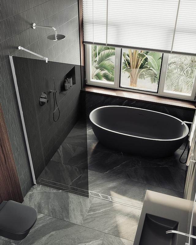 Душевая стенка MaybahGlass 79x195 / MGD-698-1ш (графитовое стекло/белый матовый)