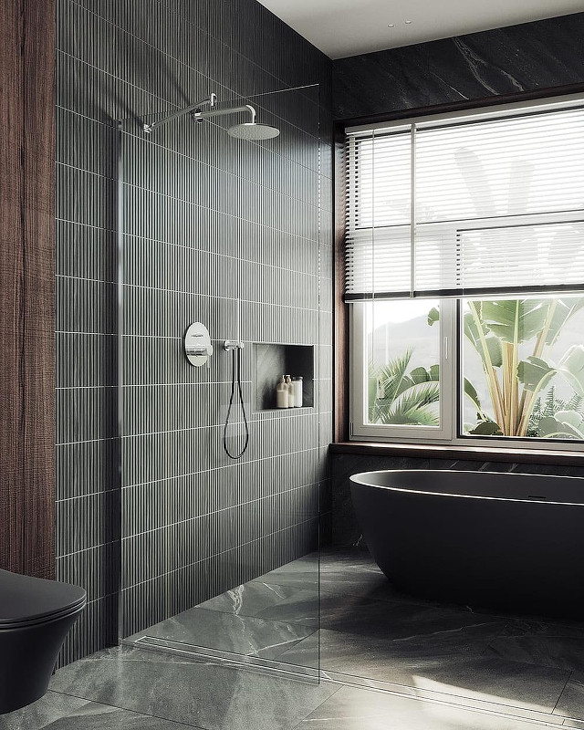 Душевая стенка MaybahGlass 99x195 / MGD-1352-5ш (прозрачное стекло/хром матовый)