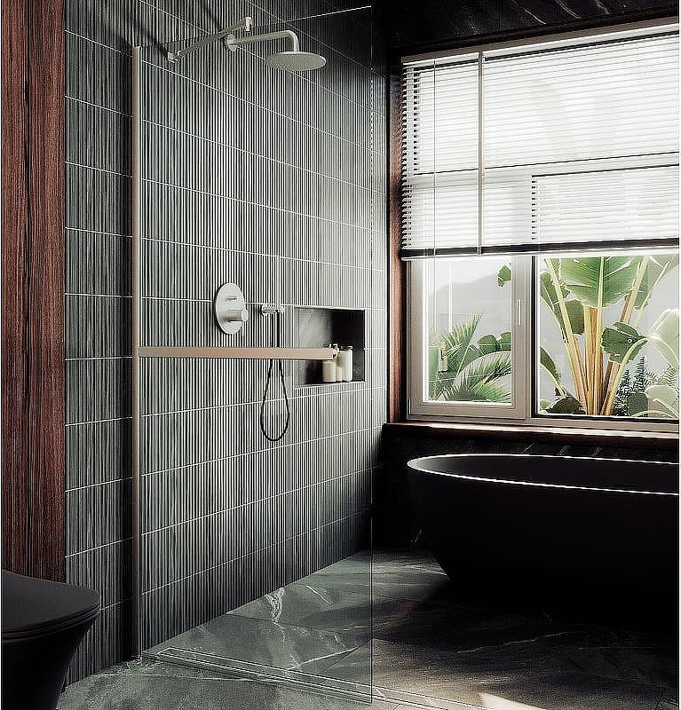 Душевая стенка MaybahGlass 99x195 / MGD-1418-5ш (прозрачное стекло/хром матовый)
