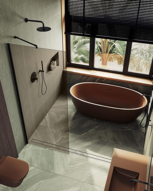 Душевая стенка MaybahGlass 99x195 / MGD-1353-6ш (бронзовое стекло/черный) — фото 4