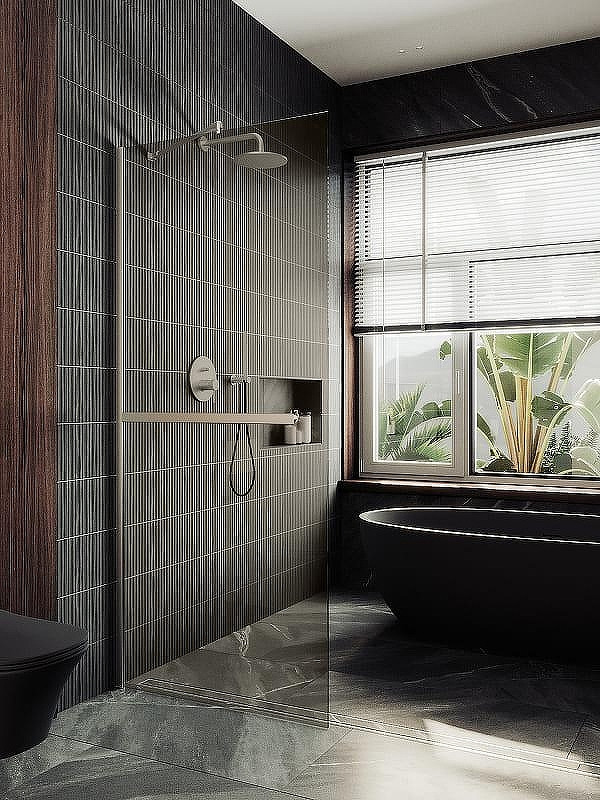 Душевая стенка MaybahGlass 99x195 / MGD-1459-5ш (бронзовое стекло/хром матовый) — фото 2