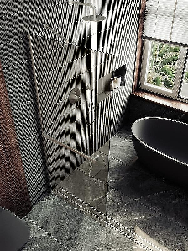 Душевая стенка MaybahGlass 99x195 / MGD-1459-5ш (бронзовое стекло/хром матовый) — фото 4