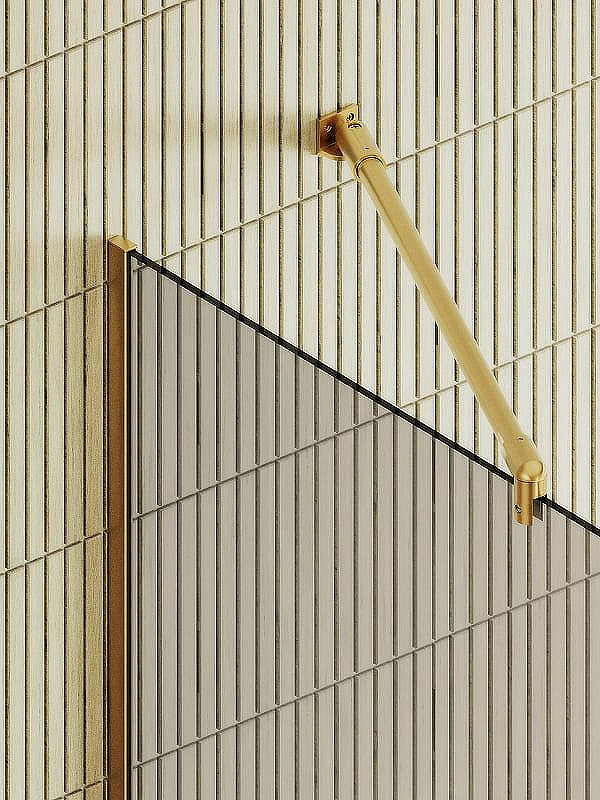 Душевая стенка MaybahGlass 99x195 / MGD-1459-3у (бронзовое стекло/золото) — фото 6
