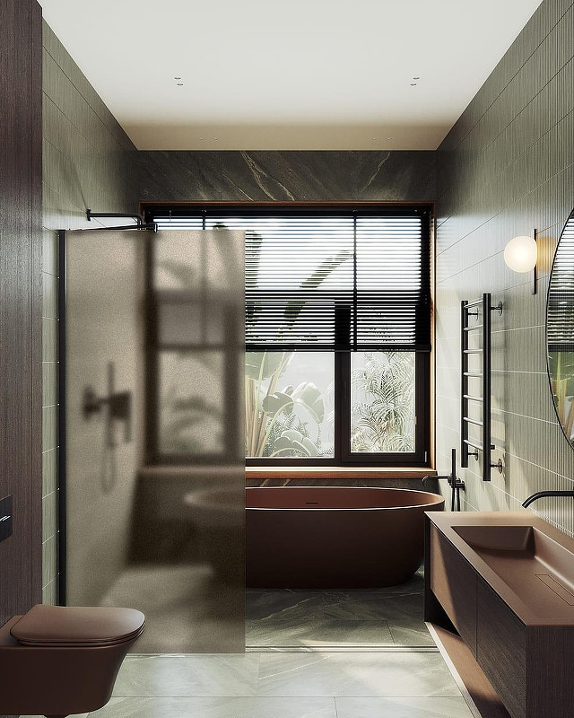 Душевая стенка MaybahGlass 99x195 / MGD-1354-6ш (бронзовое стекло/черный) — фото 2
