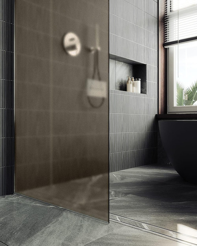 Душевая стенка MaybahGlass 99x195 / MGD-1354-5ш (бронзовое матовое стекло/хром матовый) — фото 5