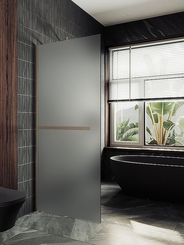 Душевая стенка MaybahGlass 79x195 / MGD-731-2ш (сатин стекло/бронза)