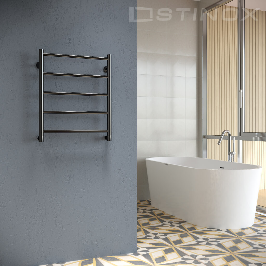 Полотенцесушитель водяной Stinox Toscana 50x60 бп / tos60br9005-1 (черный) — фото 2