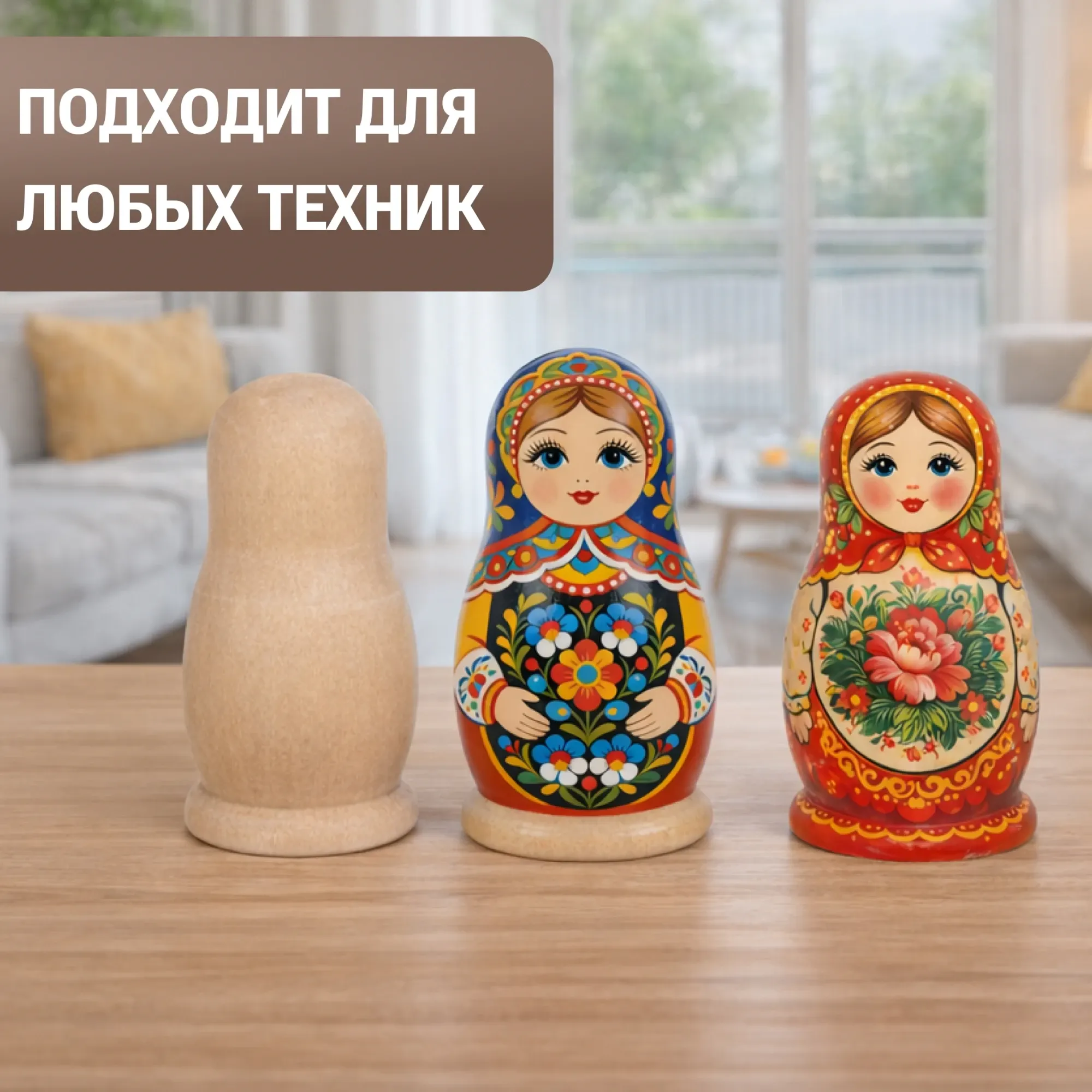 Набор заготовок для творчества Брестская Фабрика Сувениров Матрешка / pn_blank_x20 (20шт) — фото 6