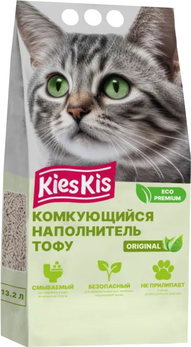 Наполнитель для туалета KiesKis Тофу Ориджинал (13.2л/4.7кг)