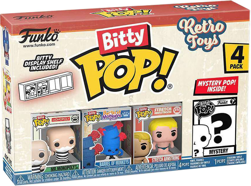 Набор фигурок коллекционных Funko POP! Mr.Monopoly. Barrel. Stretch Armstrong. Mystery / Fun75449 (4шт)