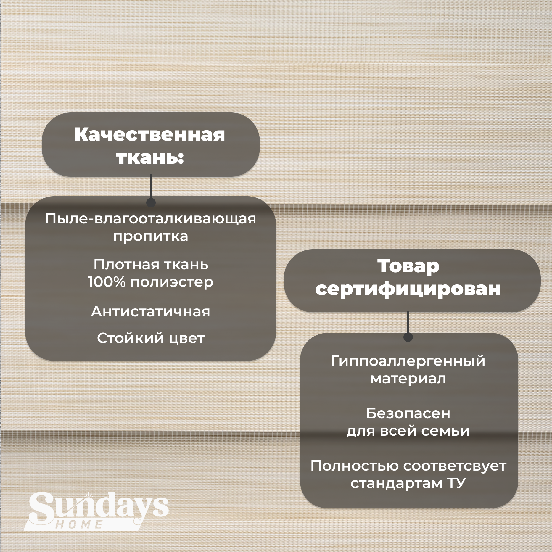 Рулонная штора Sundays Home ДН LB 122-02 200x185 (светло-бежевый) — фото 4