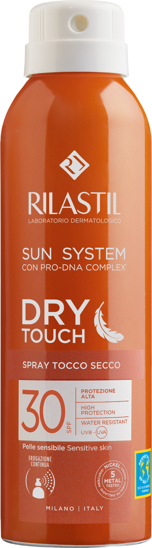 Спрей солнцезащитный Rilastil Sun System Dry Touch с сухим финишем SPF 30 (200мл)