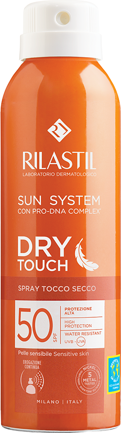 Спрей солнцезащитный Rilastil Sun System Dry Touch с сухим финишем SPF 50+ (200мл)